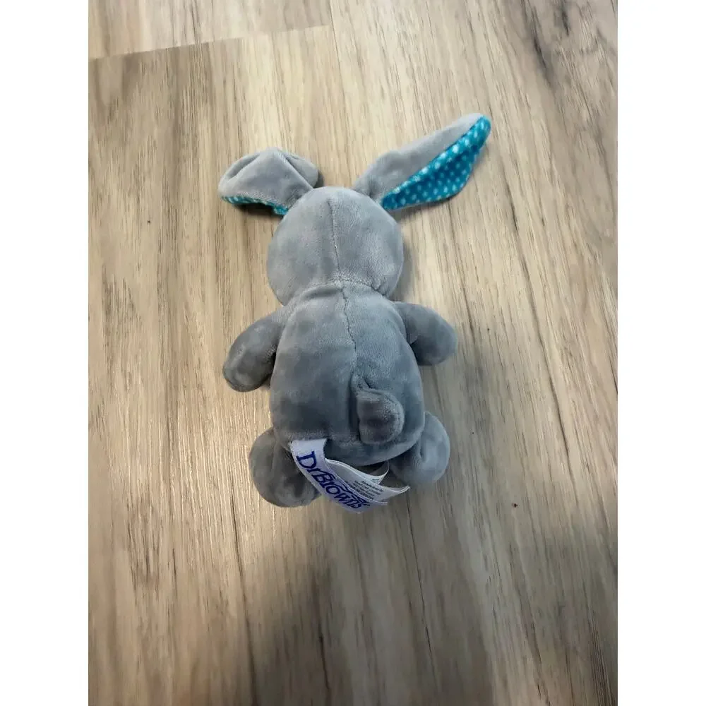 Dr Brown's Lovey Pacifier Holder Baby Bunny Grey Blue Polka Dot Plush Sensory
